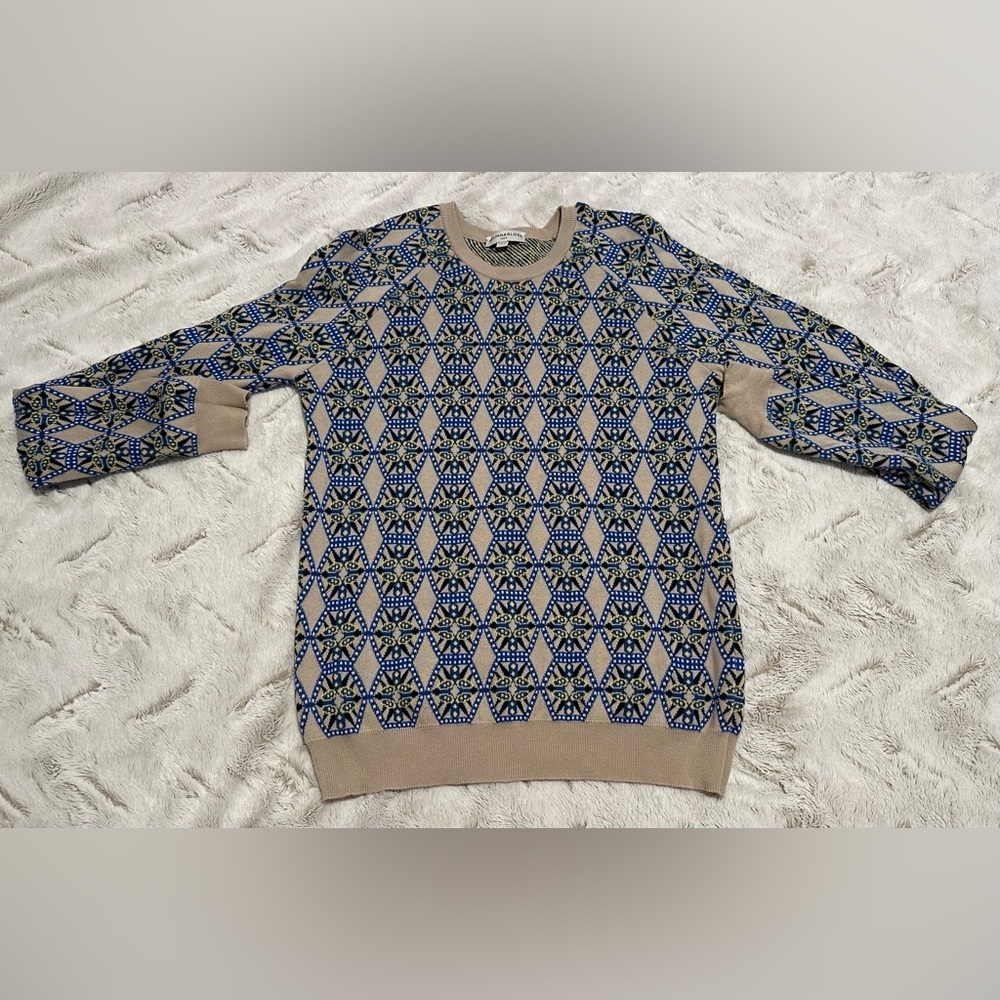 Melindagloss Men’s Geometric Ribbed Knit Sweater - Picture 2 of 13